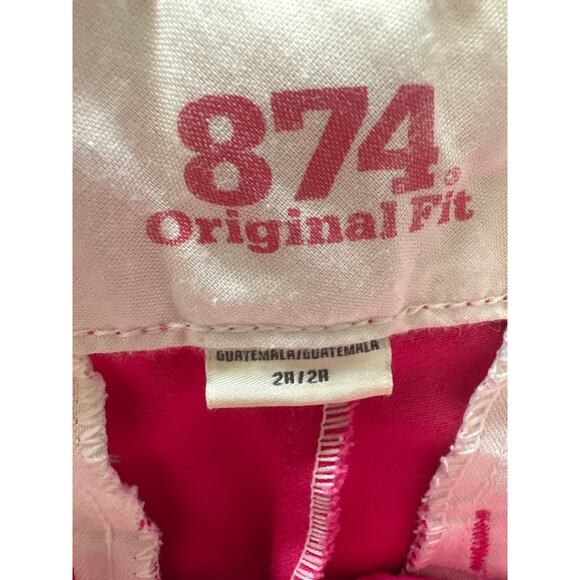 Hot Pink Dickies 874 Original Fit Canvas Work Pants Cancer Awareness 2 - Picture 5 of 7